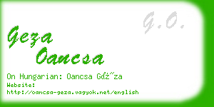 geza oancsa business card